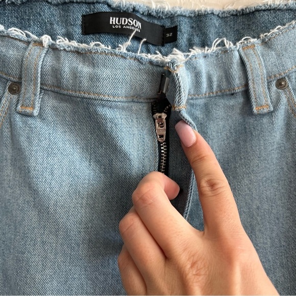 Hudson Jeans Womens Holly High Rise Straight Crop Frayed Hem Grommets - Picture 10 of 13